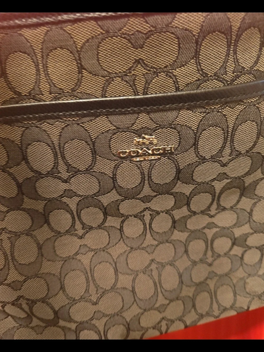 Coach Black and Dark Gray Signature Crossbody Bag